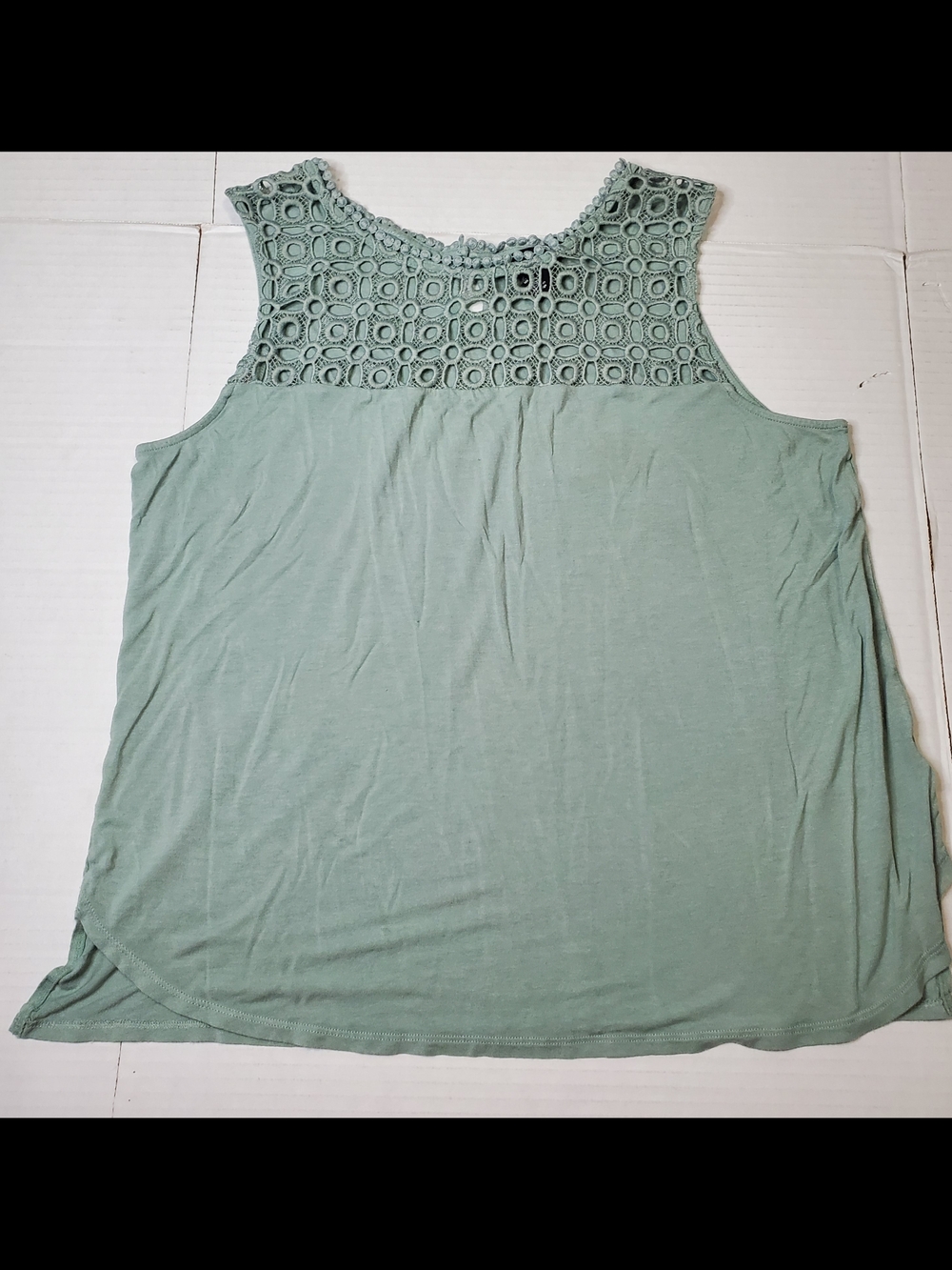 H&M Crochet Top Sleeveless Tank - Sage Green L